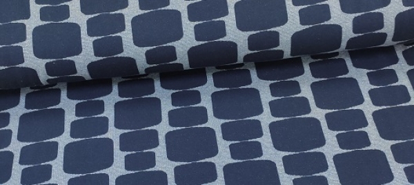 Albstoffe Bio Jacquard  - Glory on air blue